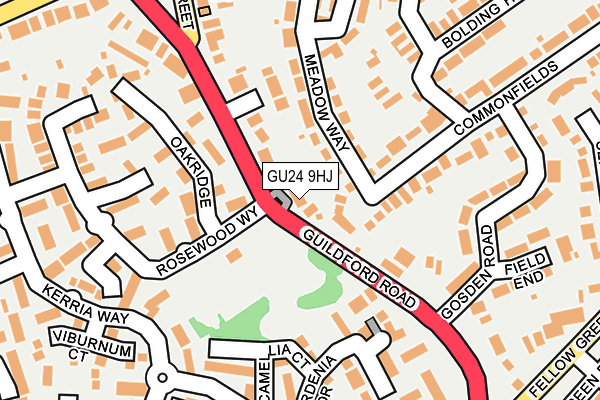 GU24 9HJ map - OS OpenMap – Local (Ordnance Survey)