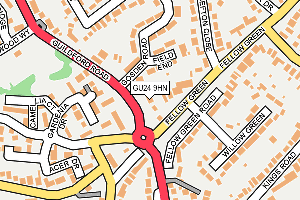 GU24 9HN map - OS OpenMap – Local (Ordnance Survey)