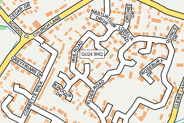 GU24 9HQ map - OS OpenMap – Local (Ordnance Survey)