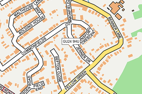 GU24 9HU map - OS OpenMap – Local (Ordnance Survey)