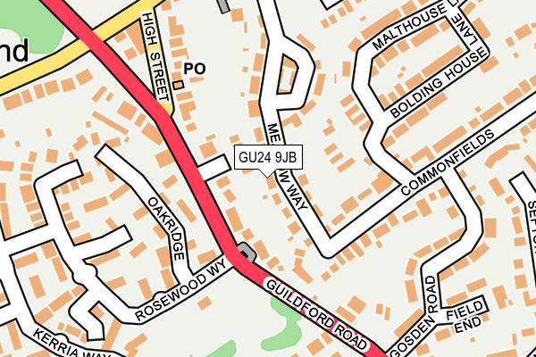 GU24 9JB map - OS OpenMap – Local (Ordnance Survey)