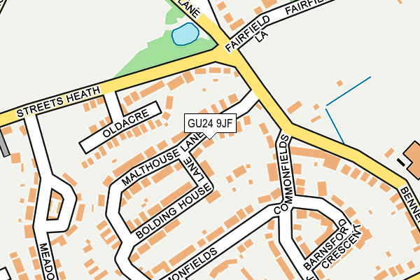 GU24 9JF map - OS OpenMap – Local (Ordnance Survey)