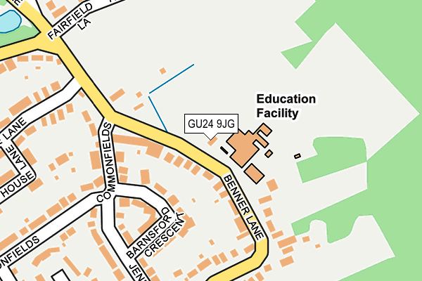 GU24 9JG map - OS OpenMap – Local (Ordnance Survey)