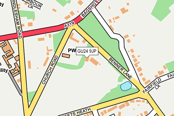 GU24 9JP map - OS OpenMap – Local (Ordnance Survey)