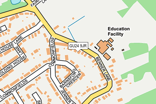 GU24 9JR map - OS OpenMap – Local (Ordnance Survey)