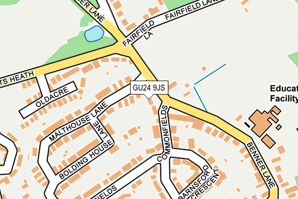 GU24 9JS map - OS OpenMap – Local (Ordnance Survey)
