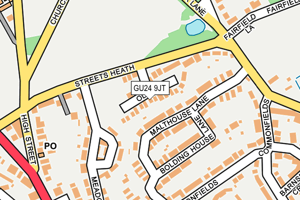 GU24 9JT map - OS OpenMap – Local (Ordnance Survey)