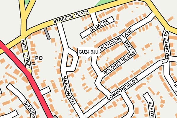 GU24 9JU map - OS OpenMap – Local (Ordnance Survey)