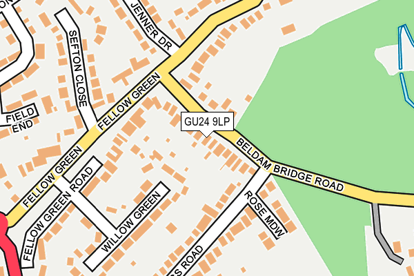 GU24 9LP map - OS OpenMap – Local (Ordnance Survey)
