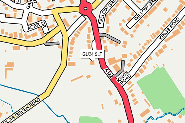 GU24 9LT map - OS OpenMap – Local (Ordnance Survey)