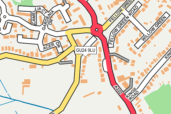 GU24 9LU map - OS OpenMap – Local (Ordnance Survey)