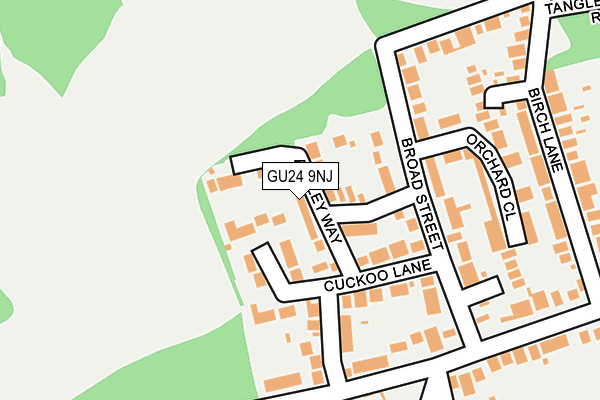 GU24 9NJ map - OS OpenMap – Local (Ordnance Survey)