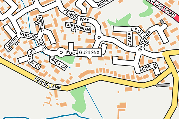 GU24 9NX map - OS OpenMap – Local (Ordnance Survey)