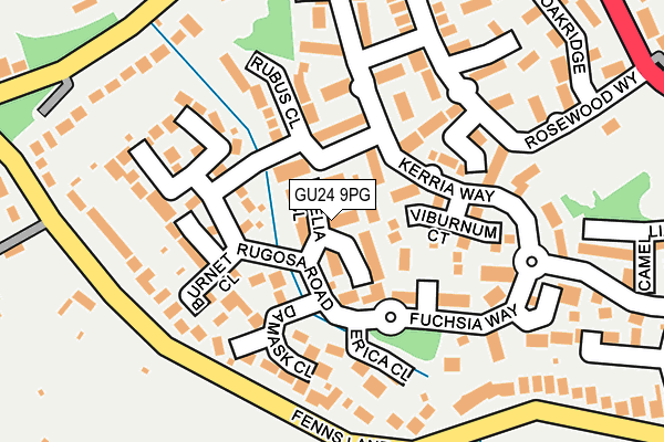 GU24 9PG map - OS OpenMap – Local (Ordnance Survey)