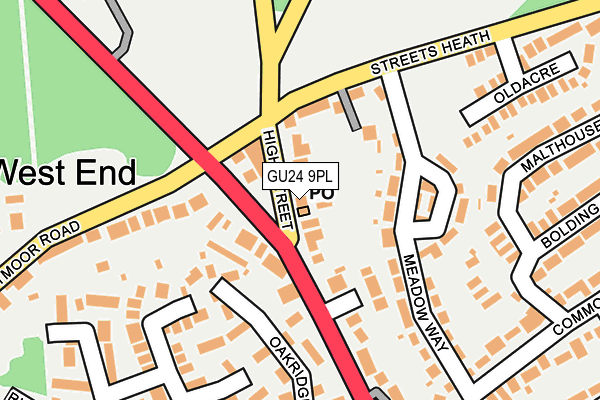 GU24 9PL map - OS OpenMap – Local (Ordnance Survey)