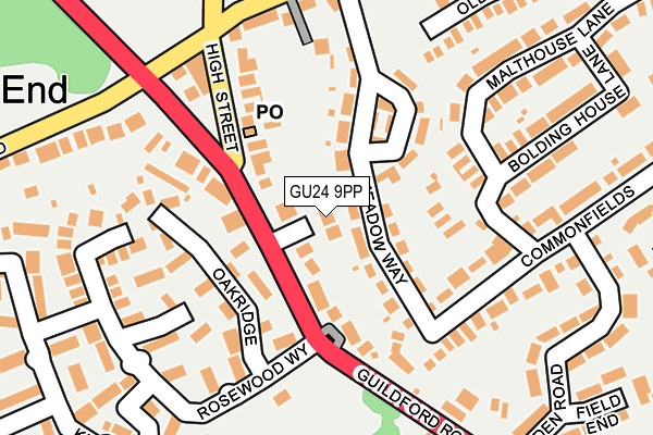 GU24 9PP map - OS OpenMap – Local (Ordnance Survey)