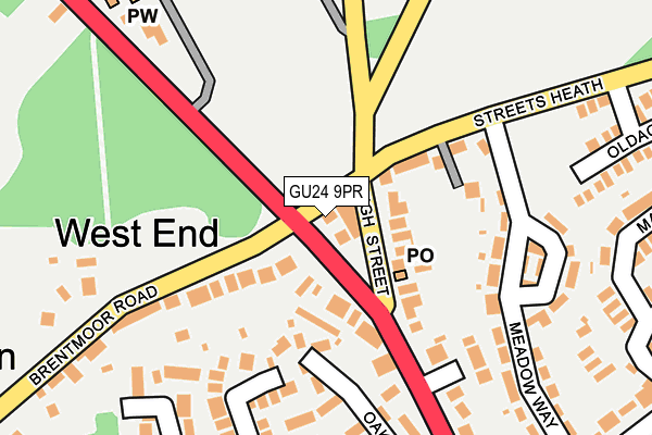 GU24 9PR map - OS OpenMap – Local (Ordnance Survey)