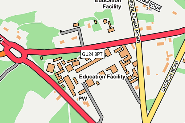 GU24 9PT map - OS OpenMap – Local (Ordnance Survey)