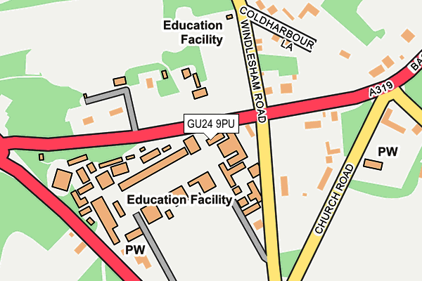 GU24 9PU map - OS OpenMap – Local (Ordnance Survey)