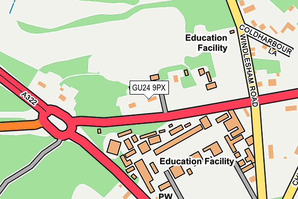 GU24 9PX map - OS OpenMap – Local (Ordnance Survey)