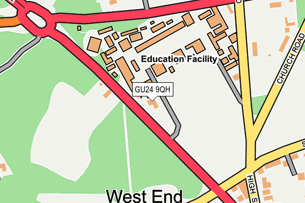 GU24 9QH map - OS OpenMap – Local (Ordnance Survey)