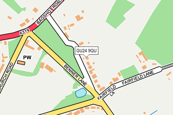 GU24 9QU map - OS OpenMap – Local (Ordnance Survey)