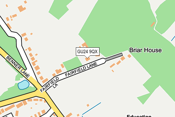 GU24 9QX map - OS OpenMap – Local (Ordnance Survey)