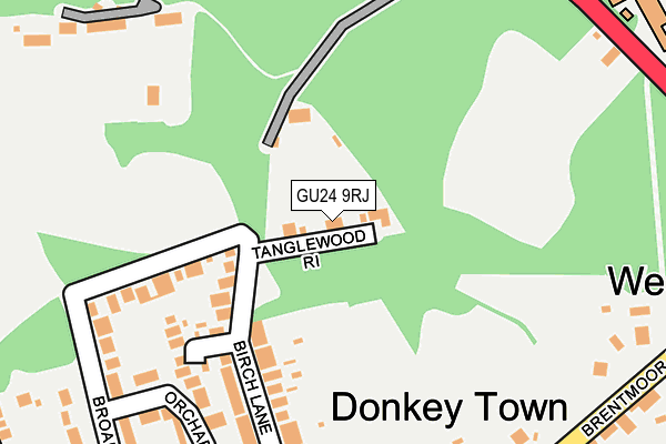 GU24 9RJ map - OS OpenMap – Local (Ordnance Survey)