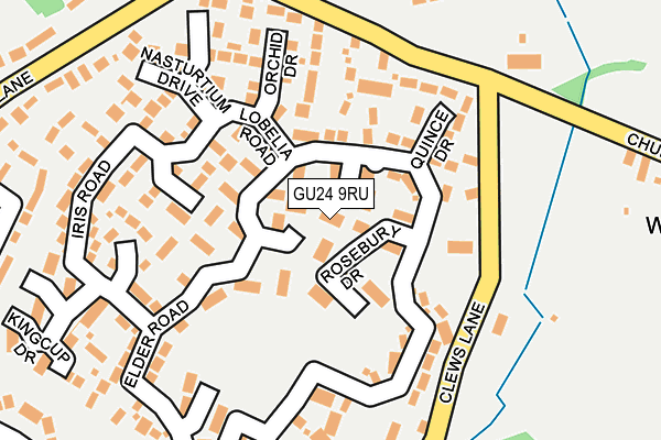 GU24 9RU map - OS OpenMap – Local (Ordnance Survey)