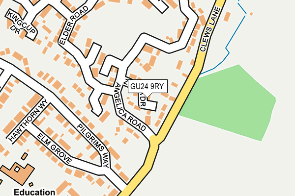 GU24 9RY map - OS OpenMap – Local (Ordnance Survey)