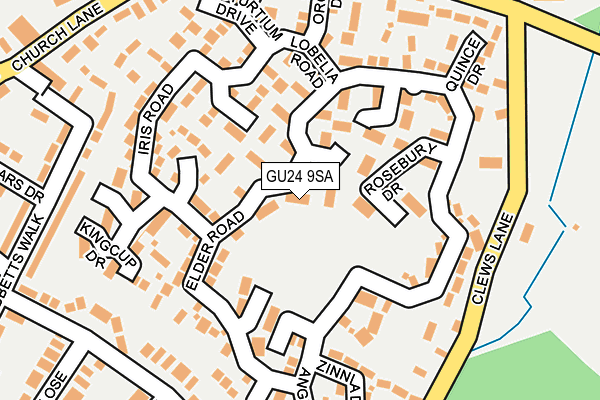 GU24 9SA map - OS OpenMap – Local (Ordnance Survey)
