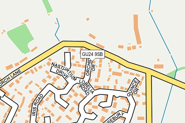 GU24 9SB map - OS OpenMap – Local (Ordnance Survey)