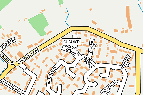 GU24 9SD map - OS OpenMap – Local (Ordnance Survey)