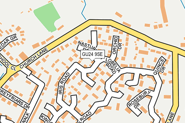 GU24 9SE map - OS OpenMap – Local (Ordnance Survey)