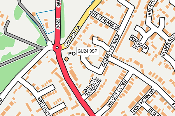 GU24 9SP map - OS OpenMap – Local (Ordnance Survey)