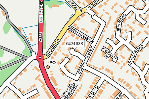 GU24 9SR map - OS OpenMap – Local (Ordnance Survey)
