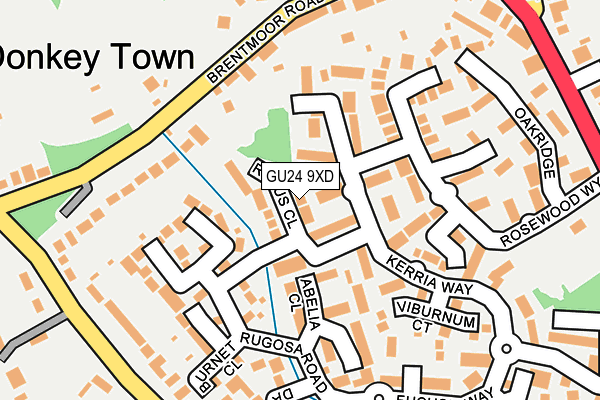 GU24 9XD map - OS OpenMap – Local (Ordnance Survey)