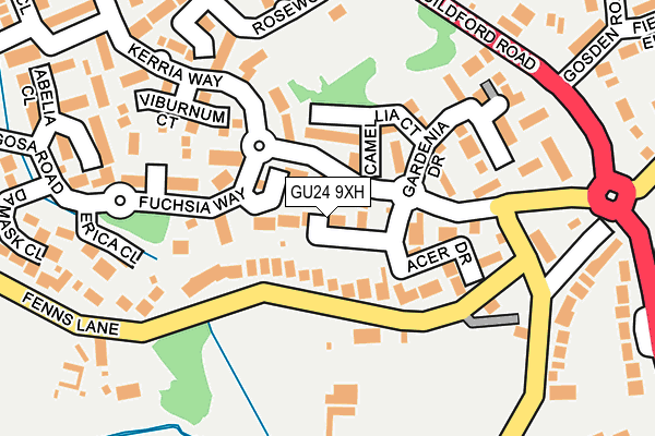 GU24 9XH map - OS OpenMap – Local (Ordnance Survey)