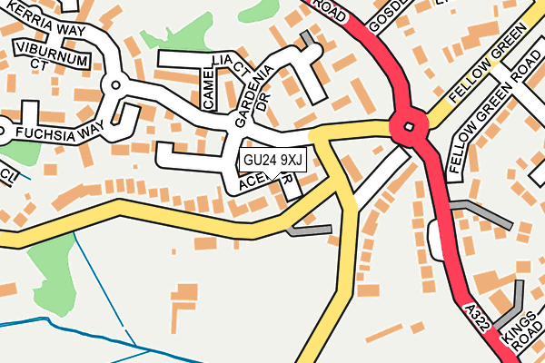 GU24 9XJ map - OS OpenMap – Local (Ordnance Survey)