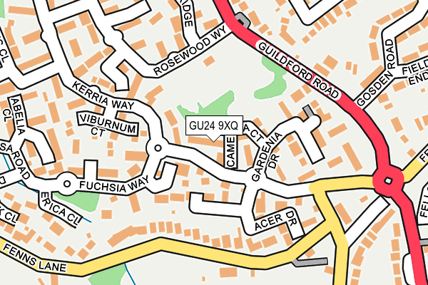 GU24 9XQ map - OS OpenMap – Local (Ordnance Survey)