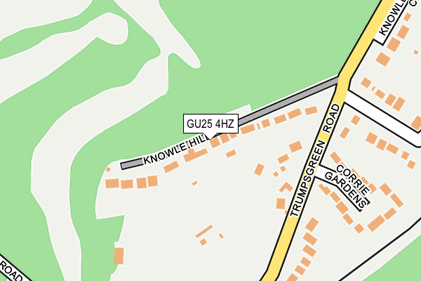 GU25 4HZ map - OS OpenMap – Local (Ordnance Survey)