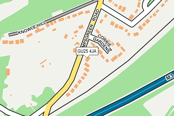 GU25 4JA map - OS OpenMap – Local (Ordnance Survey)
