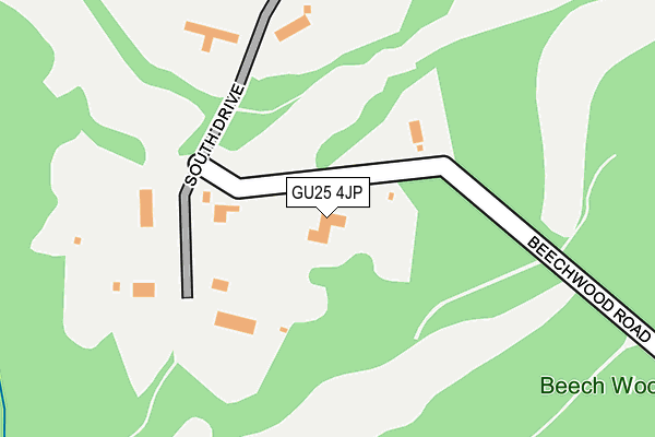 GU25 4JP map - OS OpenMap – Local (Ordnance Survey)
