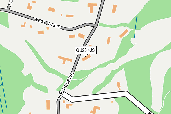 GU25 4JS map - OS OpenMap – Local (Ordnance Survey)