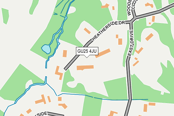 GU25 4JU map - OS OpenMap – Local (Ordnance Survey)