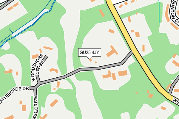 GU25 4JY map - OS OpenMap – Local (Ordnance Survey)