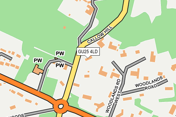 GU25 4LD map - OS OpenMap – Local (Ordnance Survey)