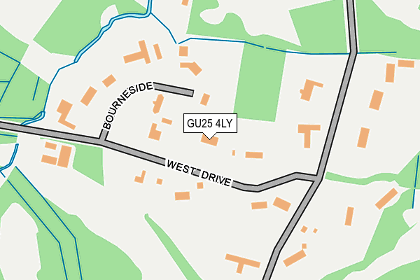 GU25 4LY map - OS OpenMap – Local (Ordnance Survey)