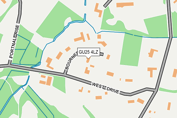 GU25 4LZ map - OS OpenMap – Local (Ordnance Survey)