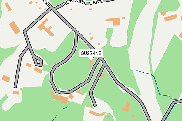 GU25 4NE map - OS OpenMap – Local (Ordnance Survey)